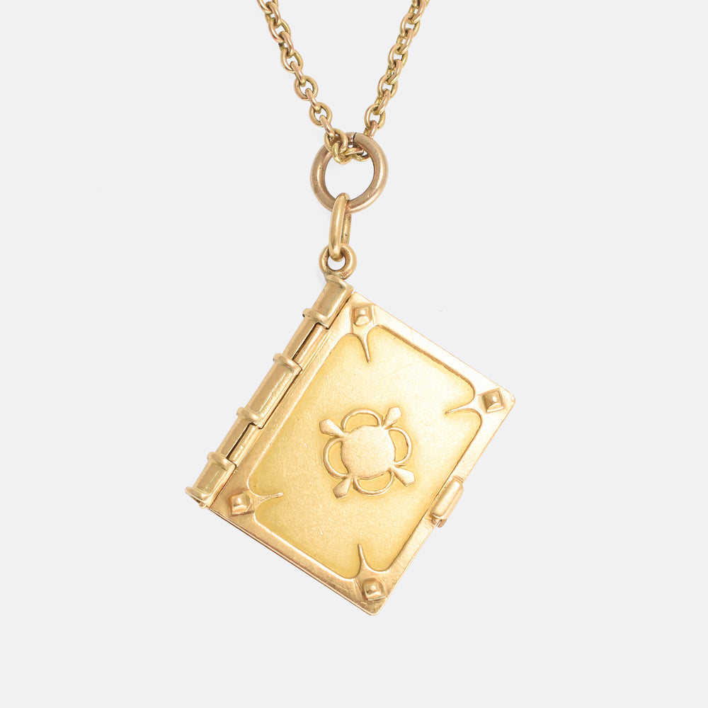 Victorian Gold Book Pendant