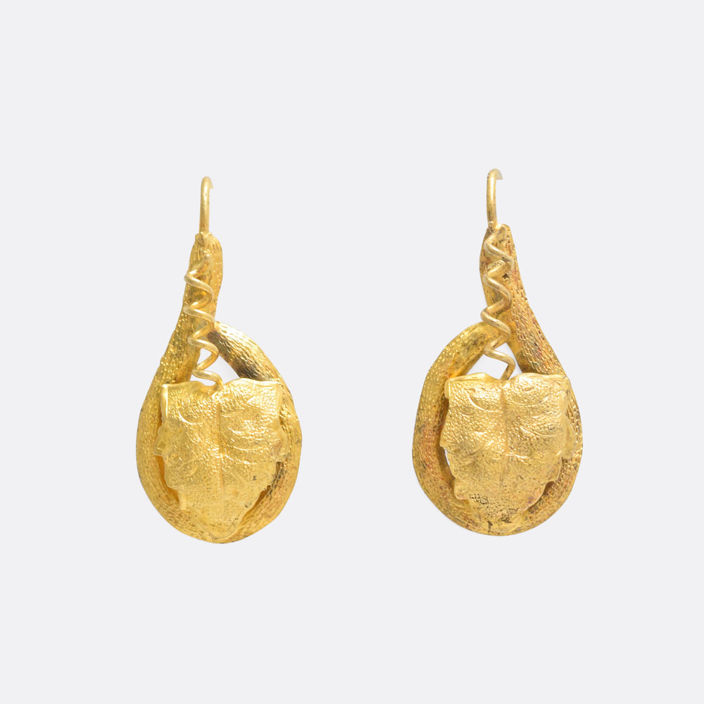 Victorian Gold Leaf & Vine Earrings