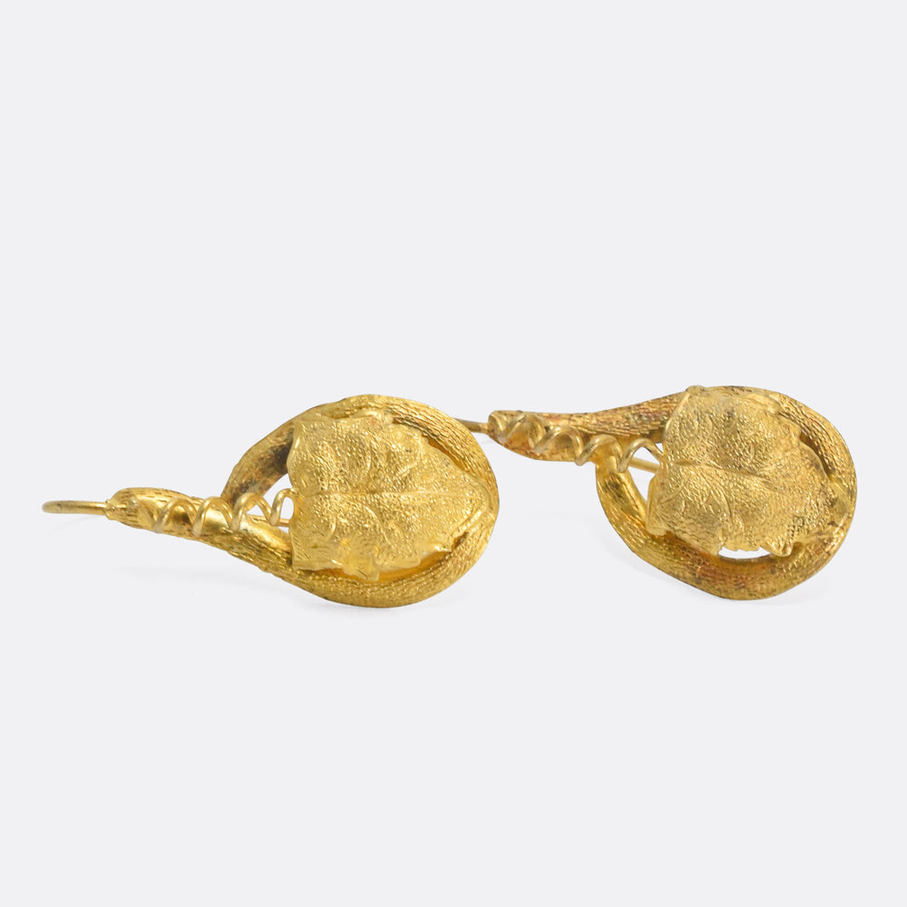 Victorian Gold Leaf & Vine Earrings