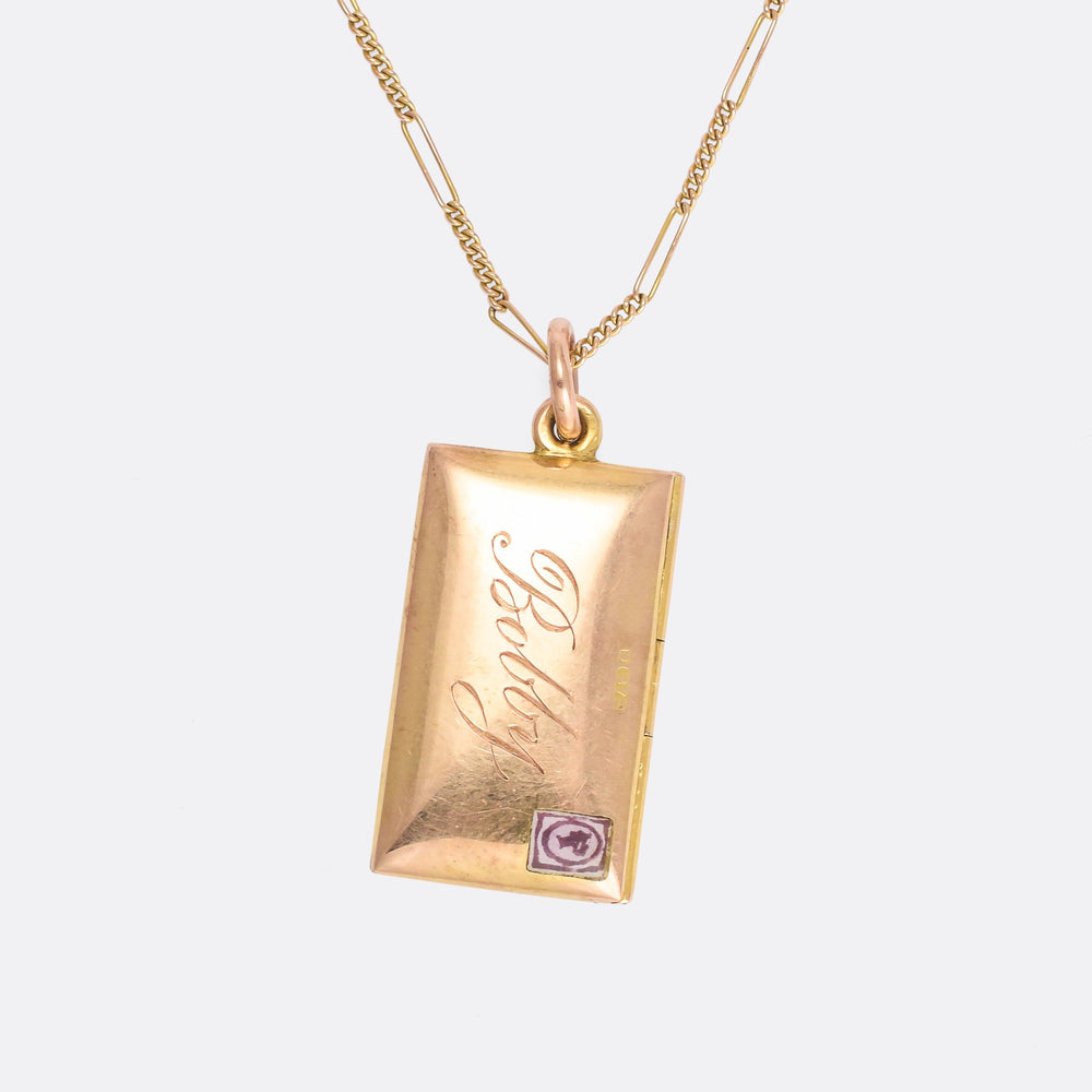 Victorian Gold Love Letter & Envelope Locket