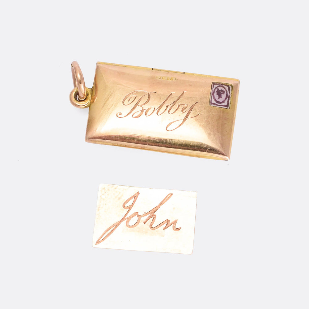 Victorian Gold Love Letter & Envelope Locket