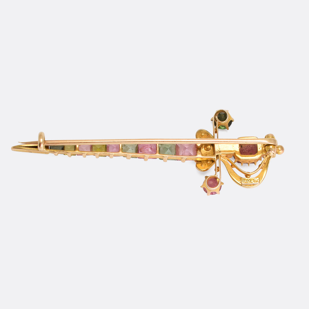 Victorian Harlequin Sword Brooch