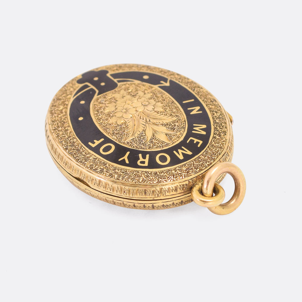 Victorian IN MEMORY OF Oval Mourning Locket