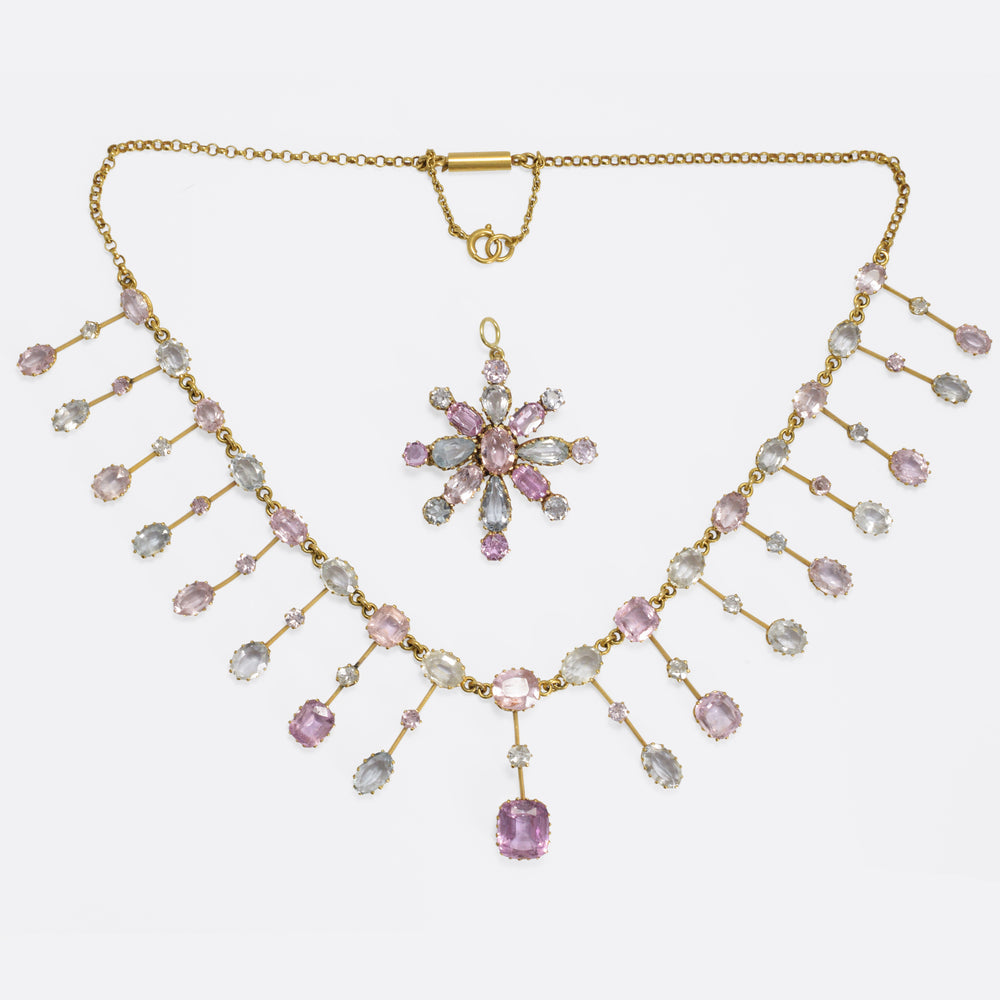 Victorian Imperial Topaz Collar & Pendant Set