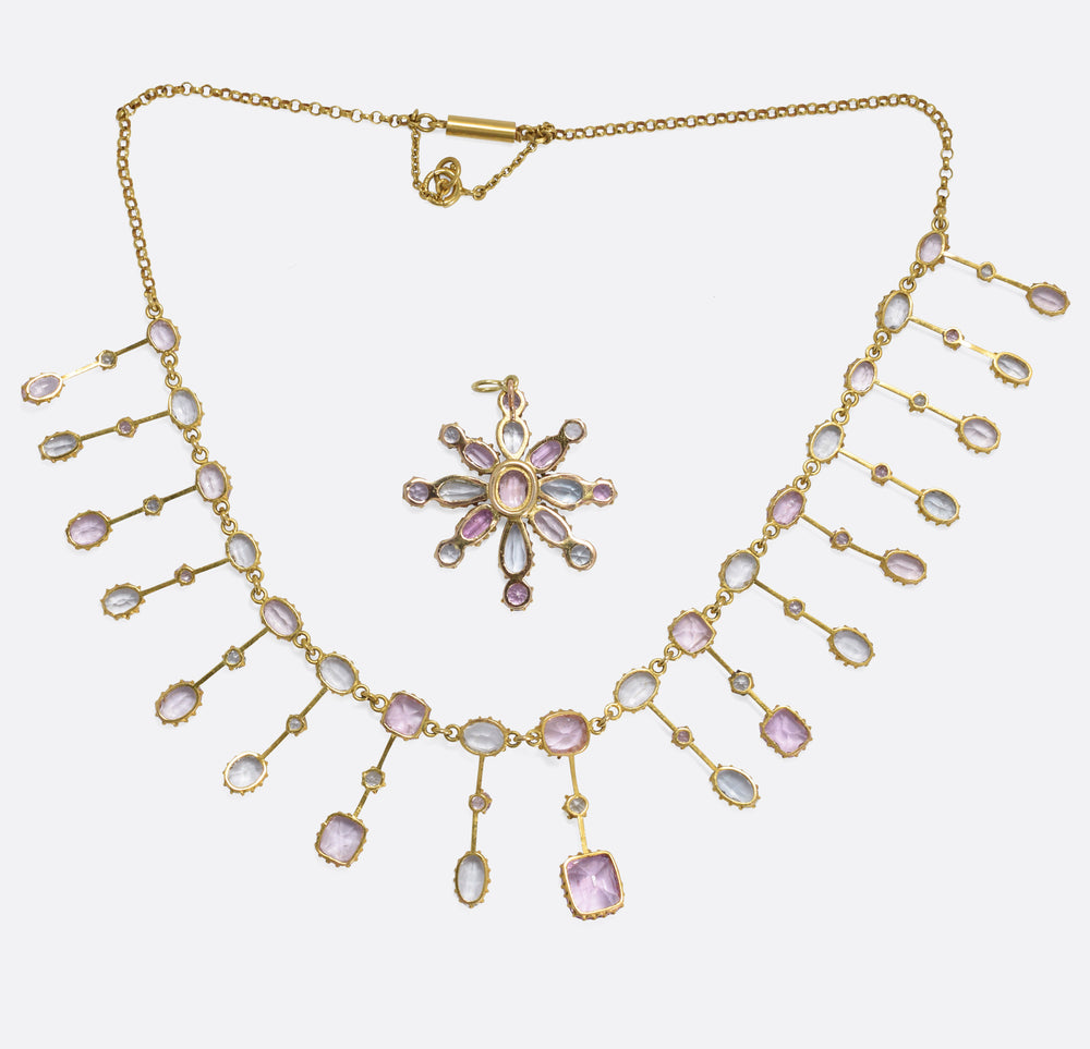 Victorian Imperial Topaz Collar & Pendant Set