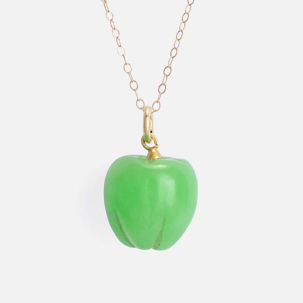 Victorian Jade Green Apple Pendant