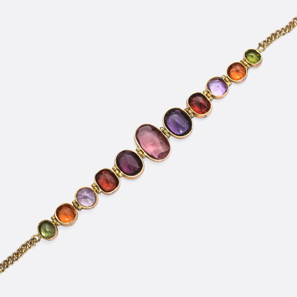 Victorian Multi-Gem Harlequin Bracelet