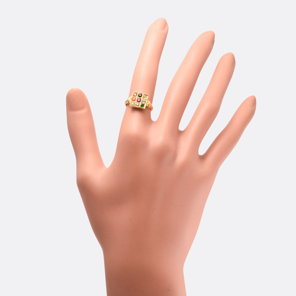 Victorian Multigem Navaratna Ring