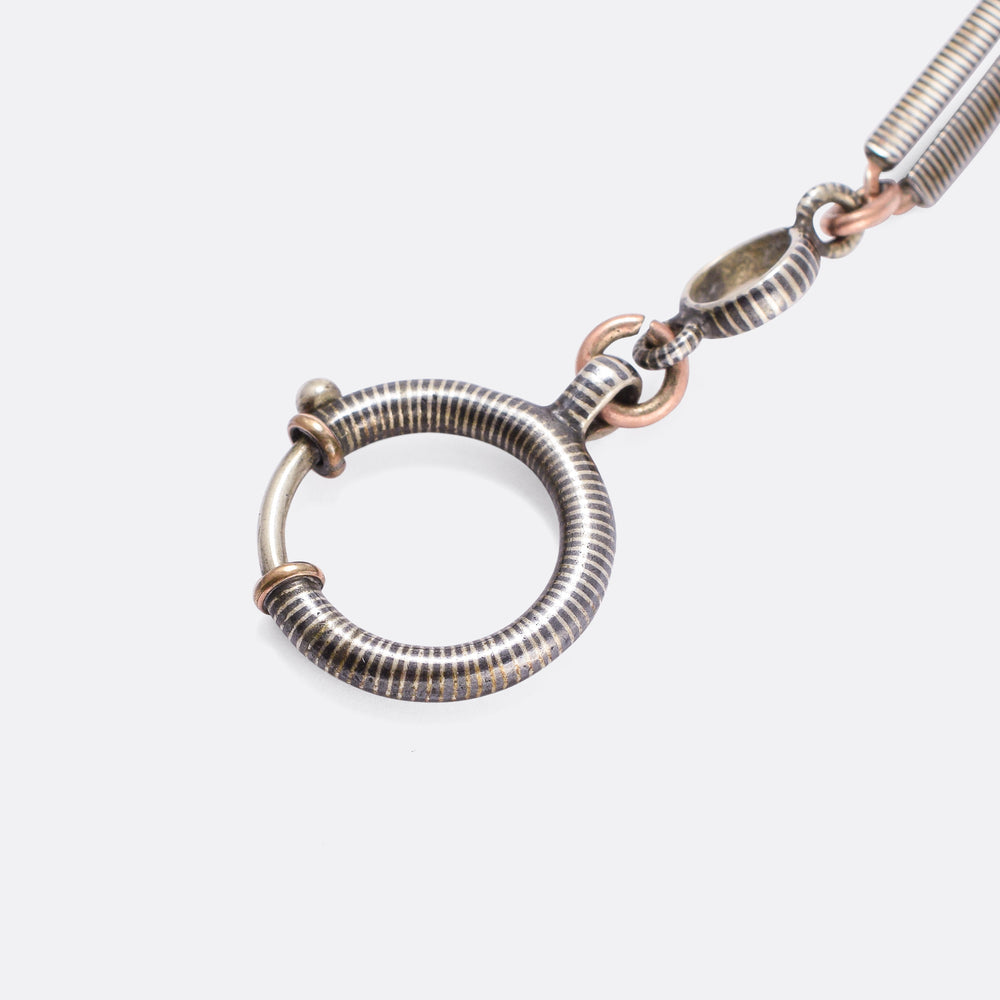 Victorian Niello Silver Chain