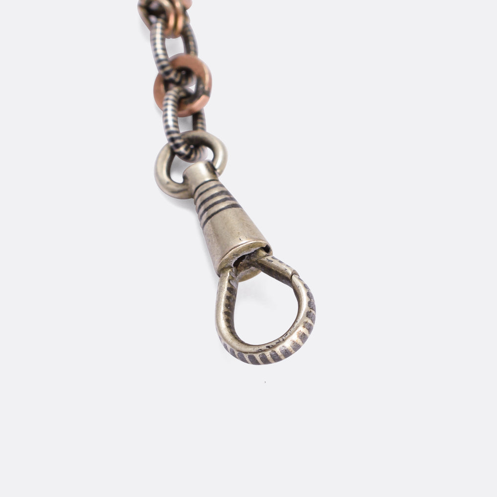 Victorian Niello Silver Chain