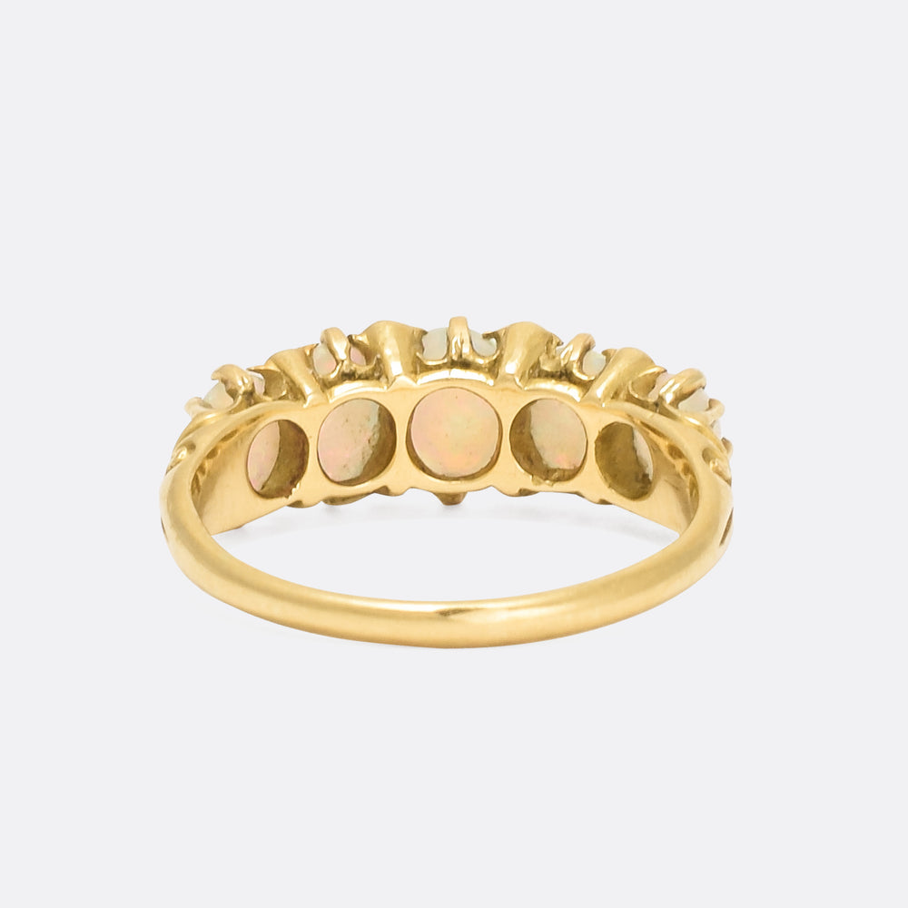 Victorian Opal & Diamond Five-Stone Ring