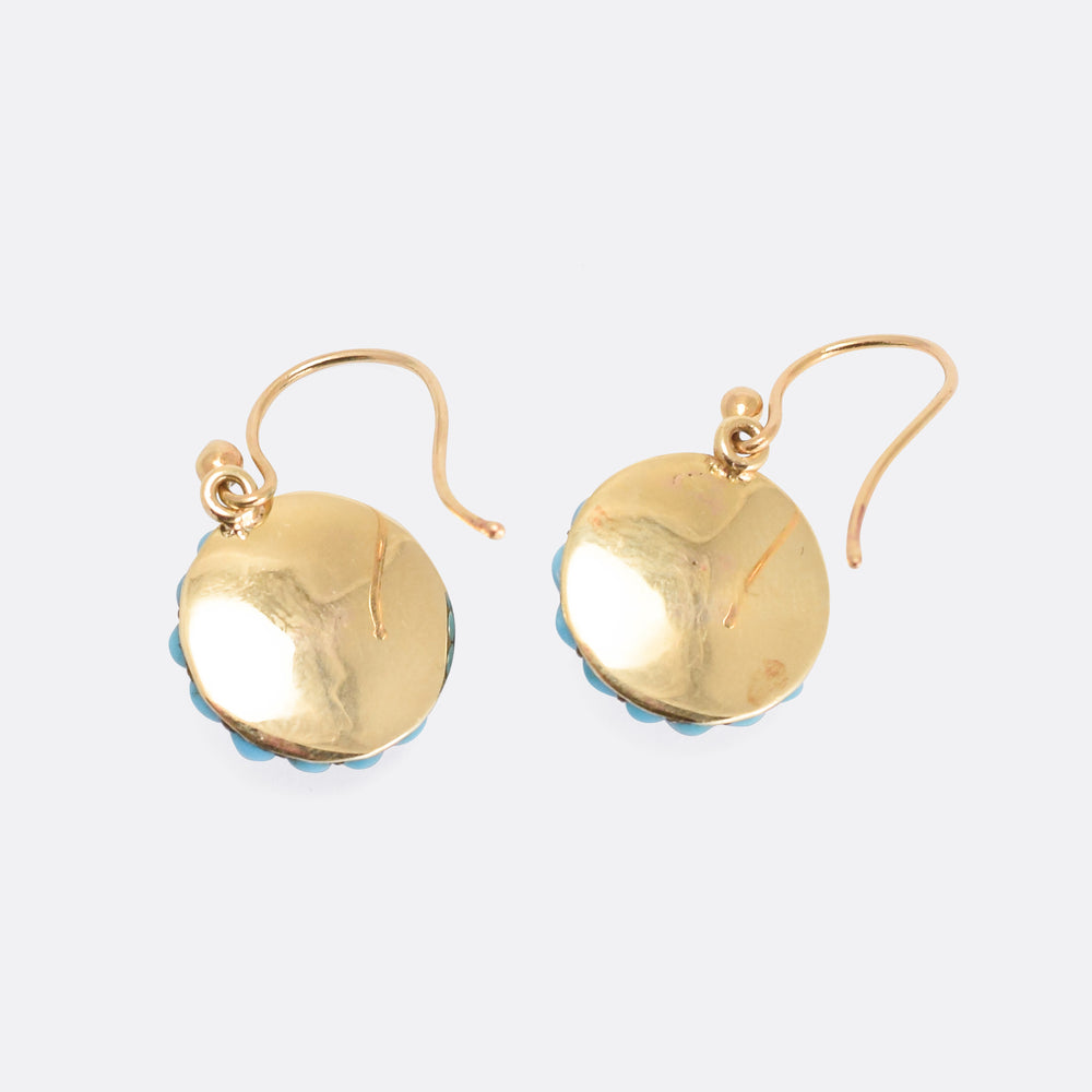 Victorian Pavé Turquoise Dome Earrings