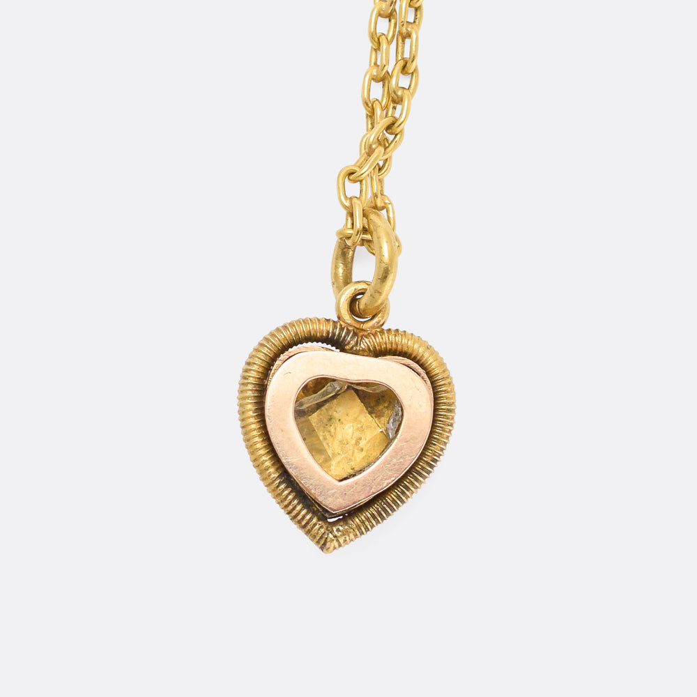 Victorian Pearl & Enamel Heart Locket