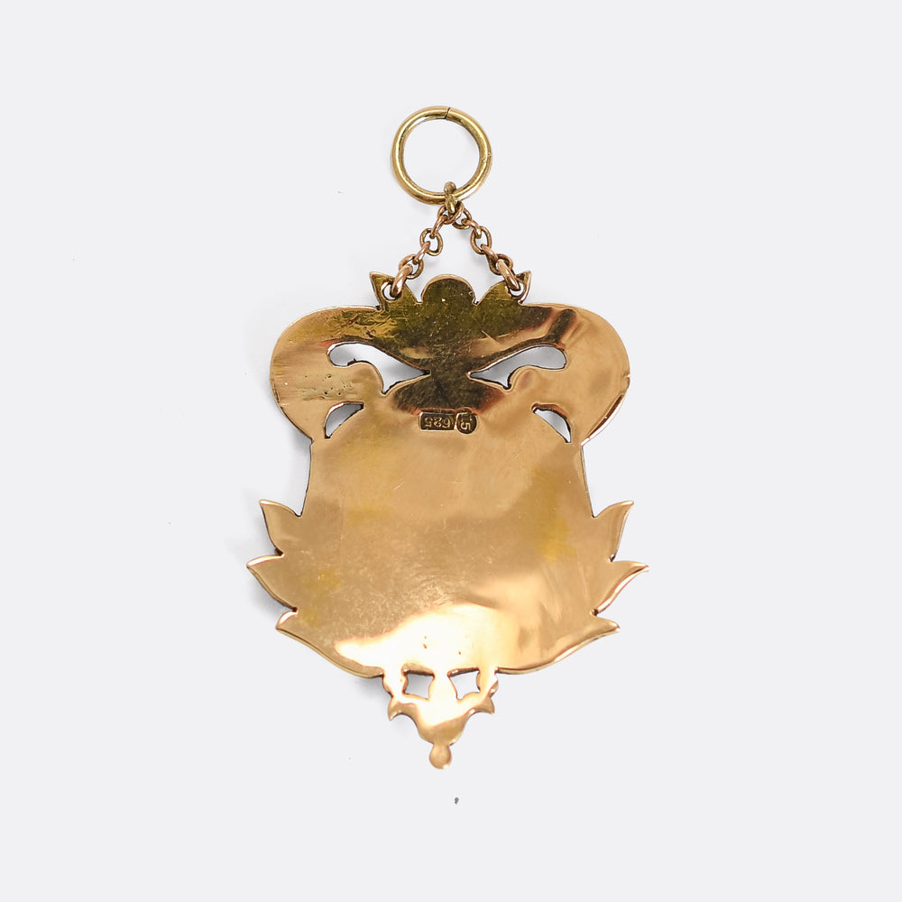 Victorian 'River Scene' Enamel Pendant