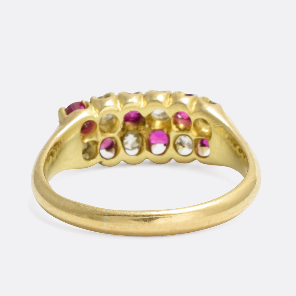Victorian Ruby & Diamond Chequerboard Ring