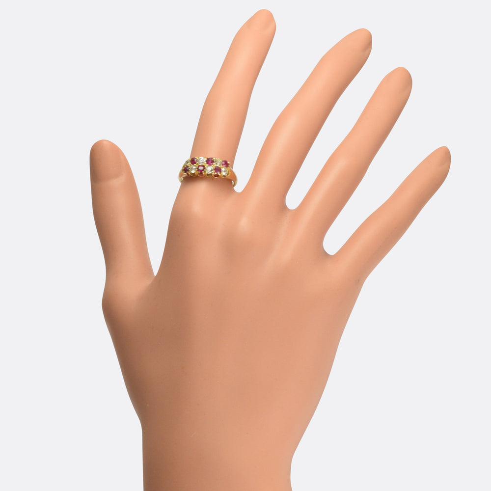 Victorian Ruby & Diamond Chequerboard Ring