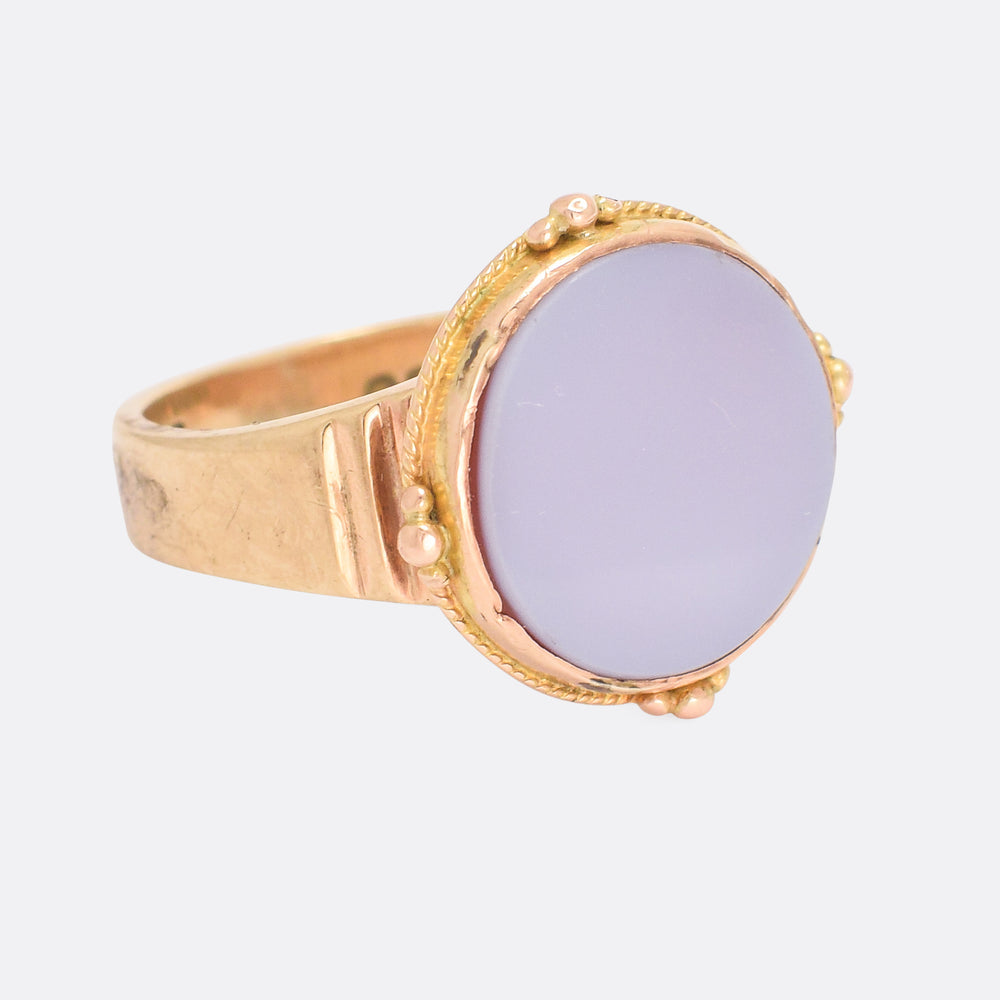 Victorian Sardonyx Round Signet Ring