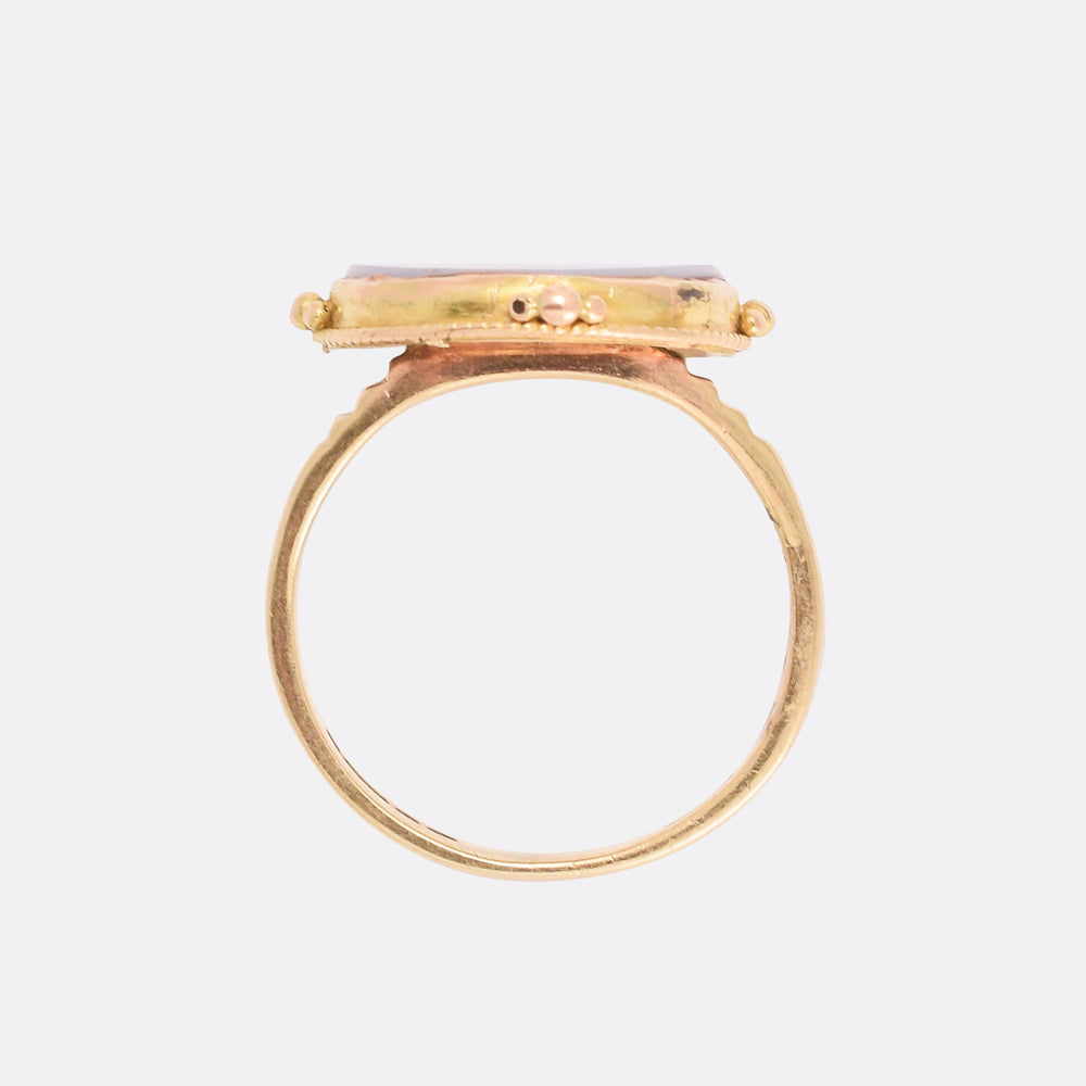 Victorian Sardonyx Round Signet Ring