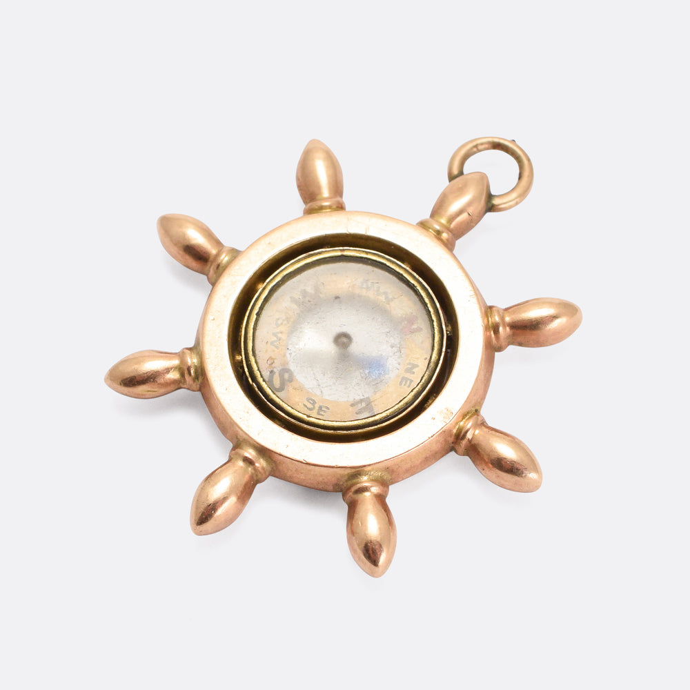 Victorian Ship's Wheel Compass Pendant