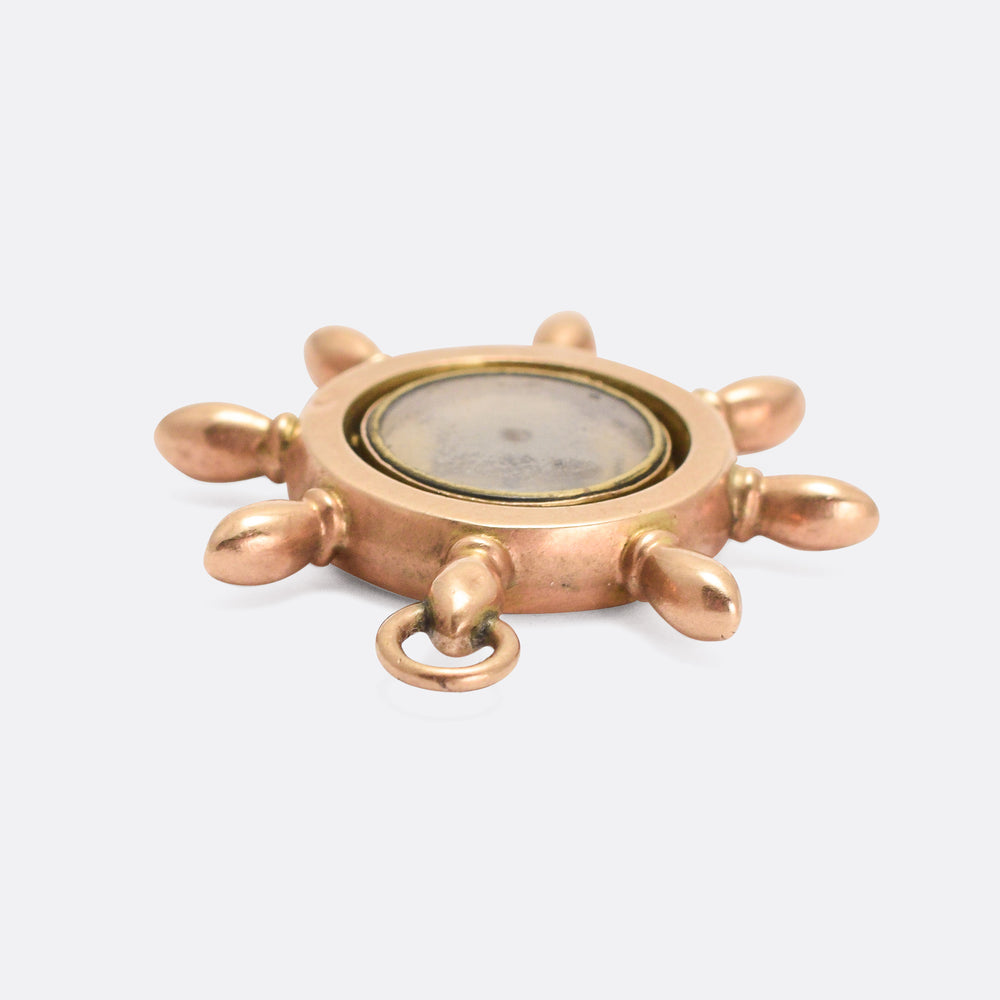 Victorian Ship's Wheel Compass Pendant
