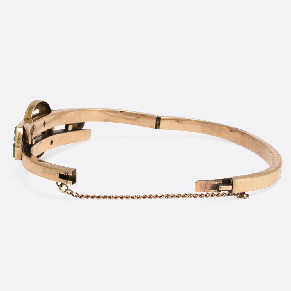 Victorian Turquoise & Pearl Infinity Bangle