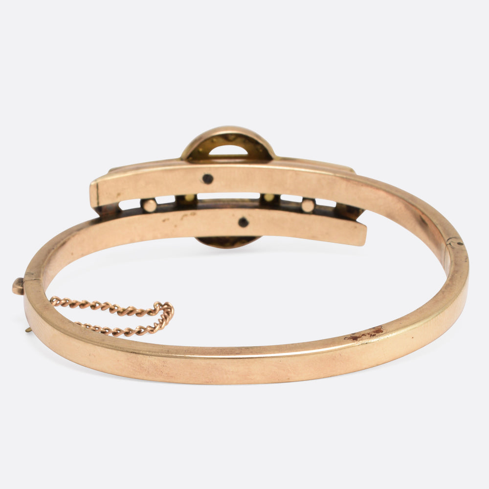 Victorian Turquoise & Pearl Infinity Bangle