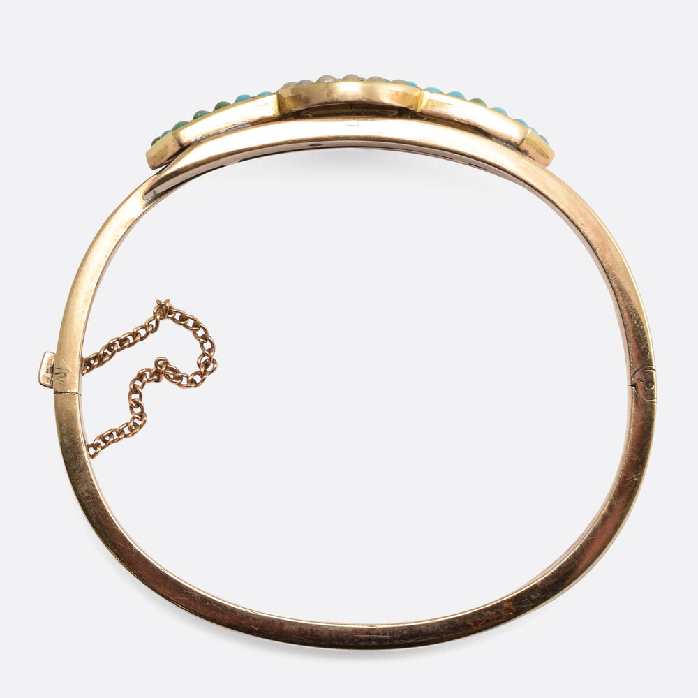 Victorian Turquoise & Pearl Infinity Bangle