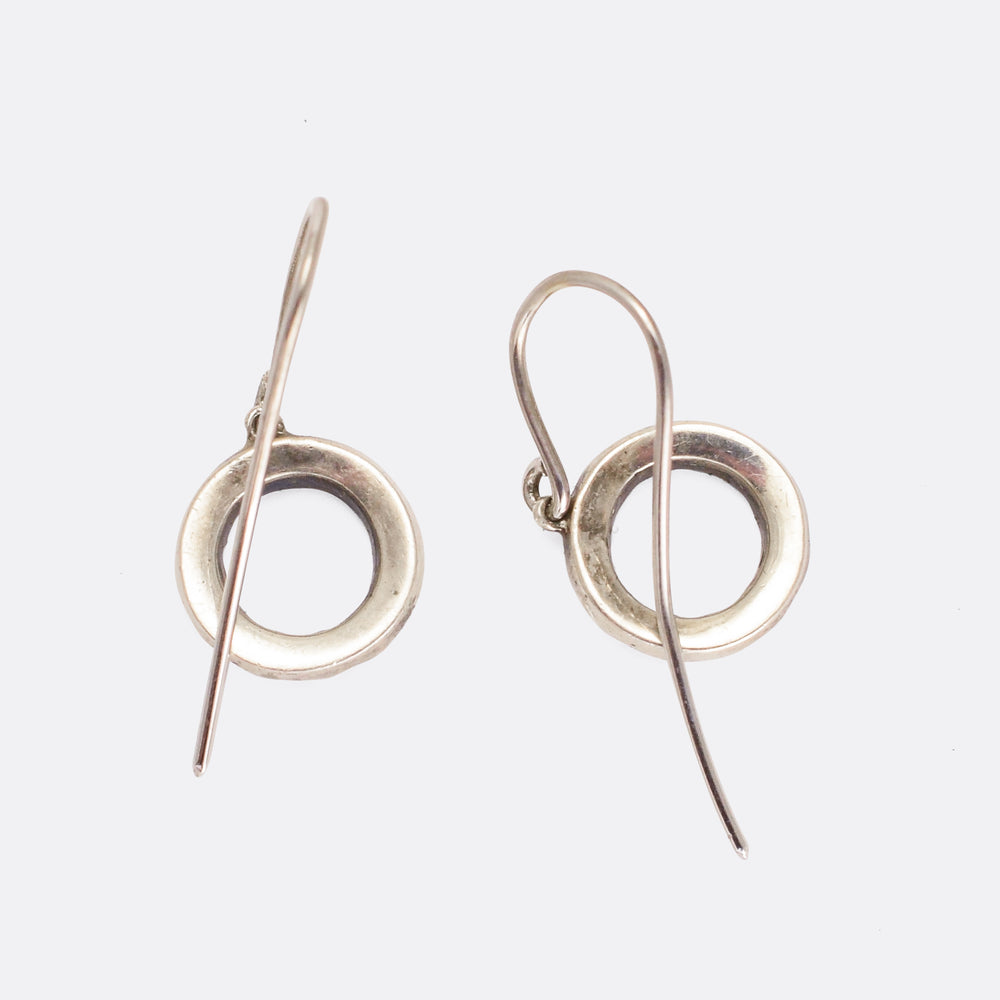 Victorian White Paste Halo Earrings