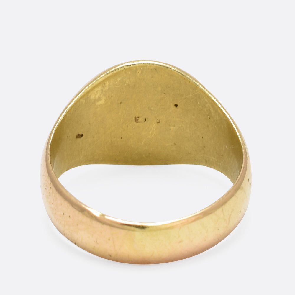 Victorian “Woman Kissing Moon” Intaglio Signet Ring