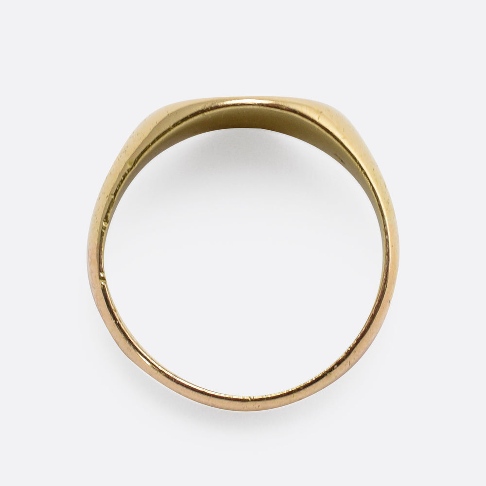 Victorian “Woman Kissing Moon” Intaglio Signet Ring