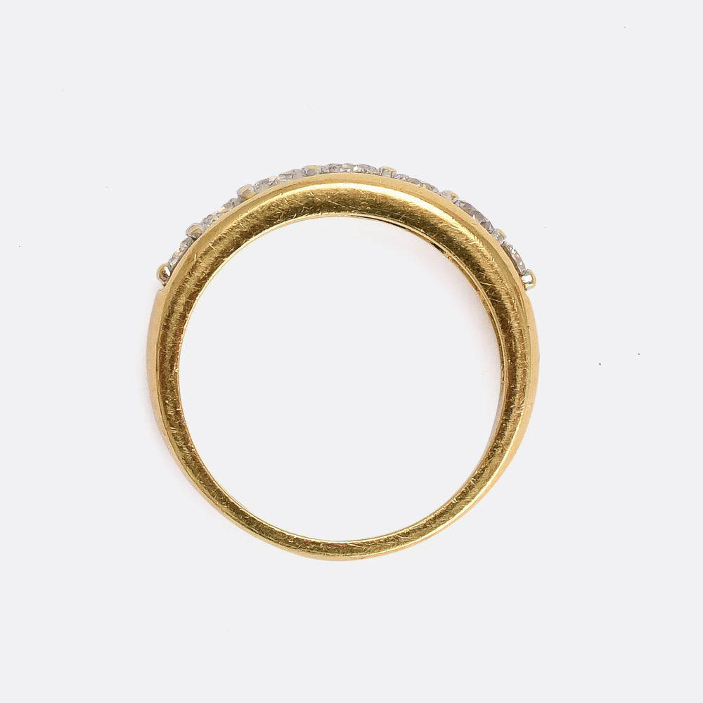 Vintage 1.17ct Brilliant Cut Diamond Half-Hoop Ring