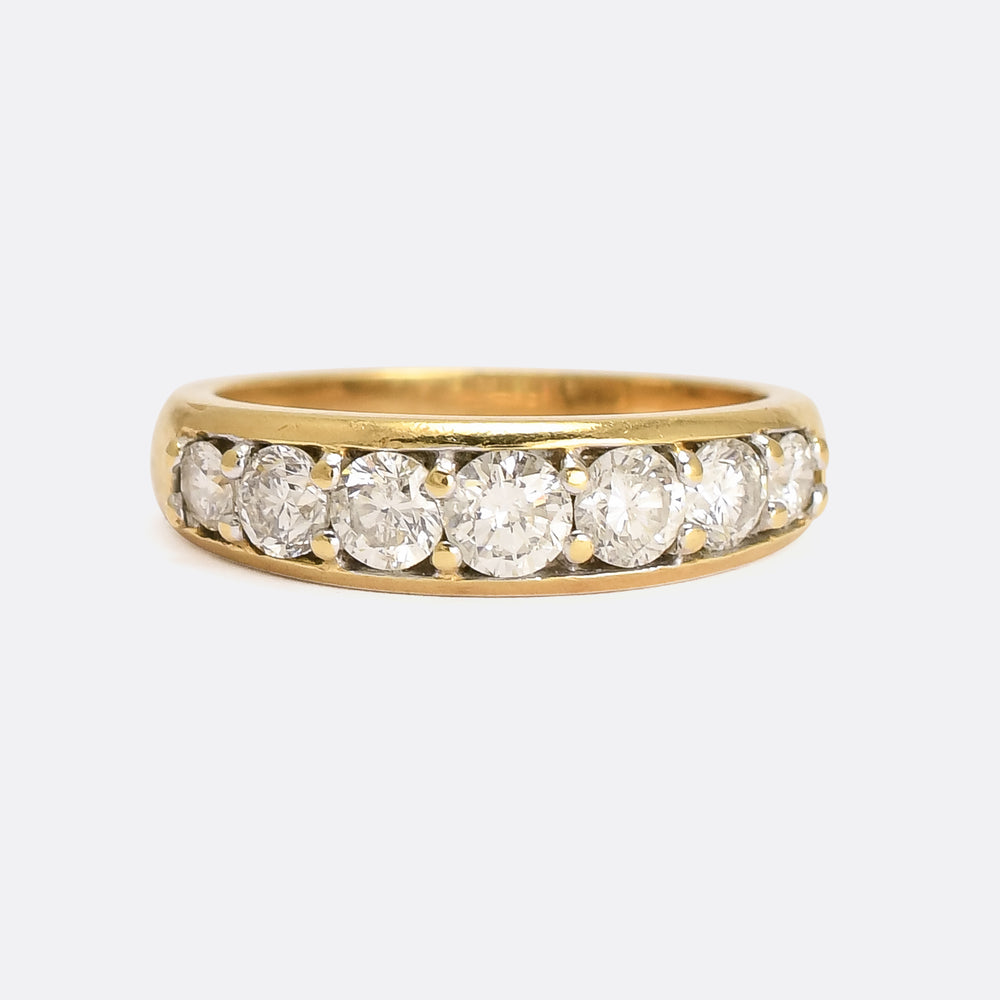 Vintage 1.17ct Brilliant Cut Diamond Half-Hoop Ring