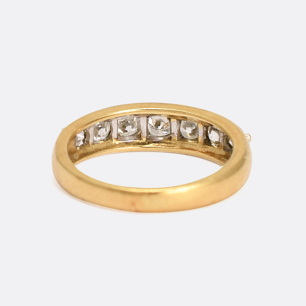Vintage 1.17ct Brilliant Cut Diamond Half-Hoop Ring