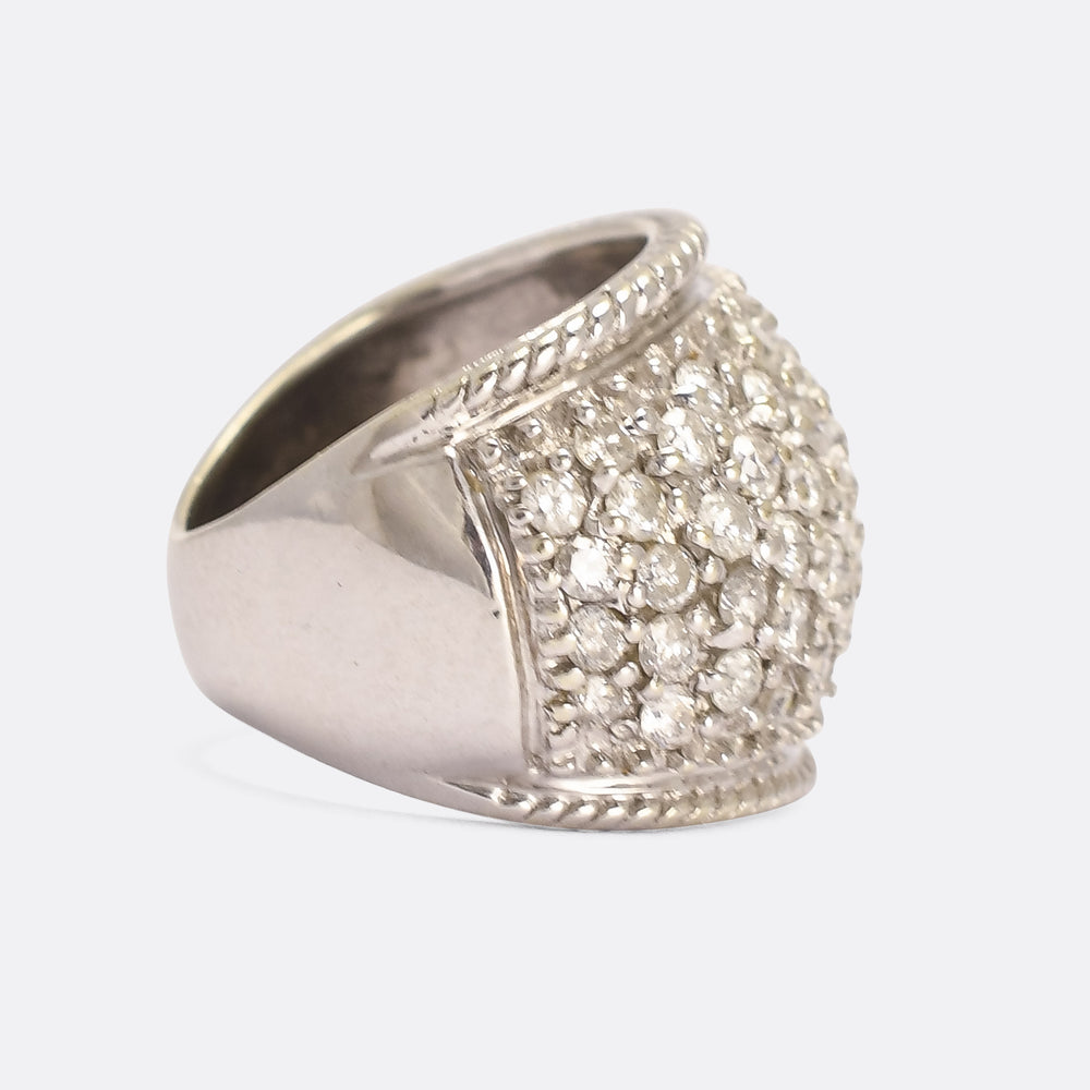 Vintage 1.8ct Pavé Diamond Bombé Ring