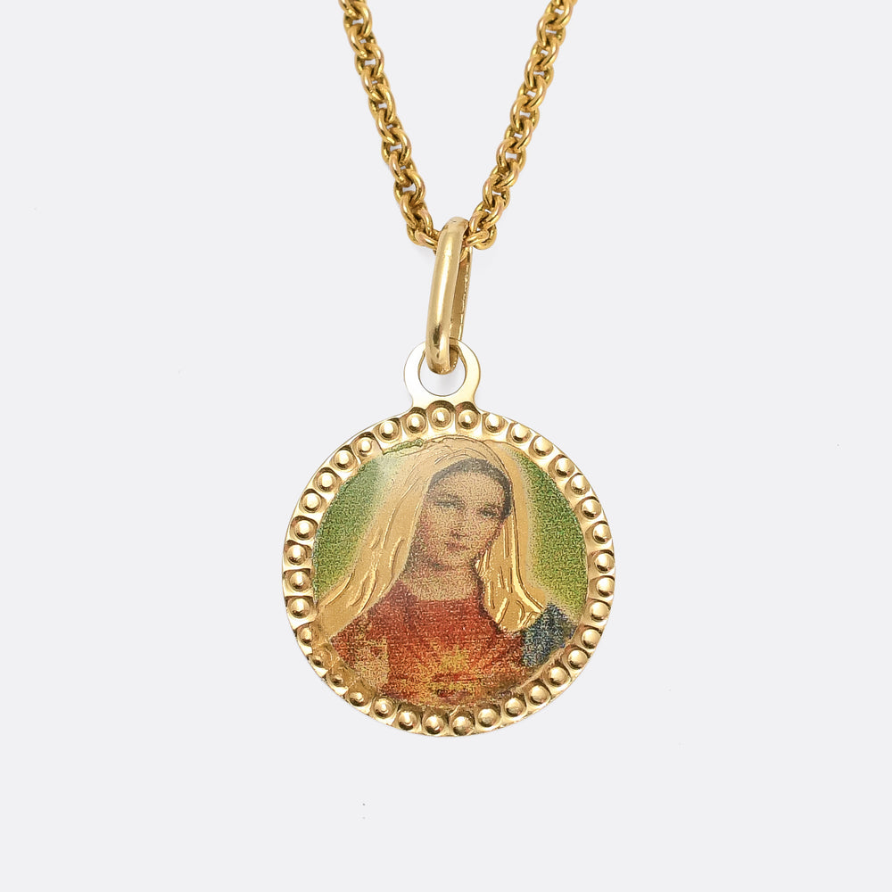 Vintage 14k Gold Madonna Pendant