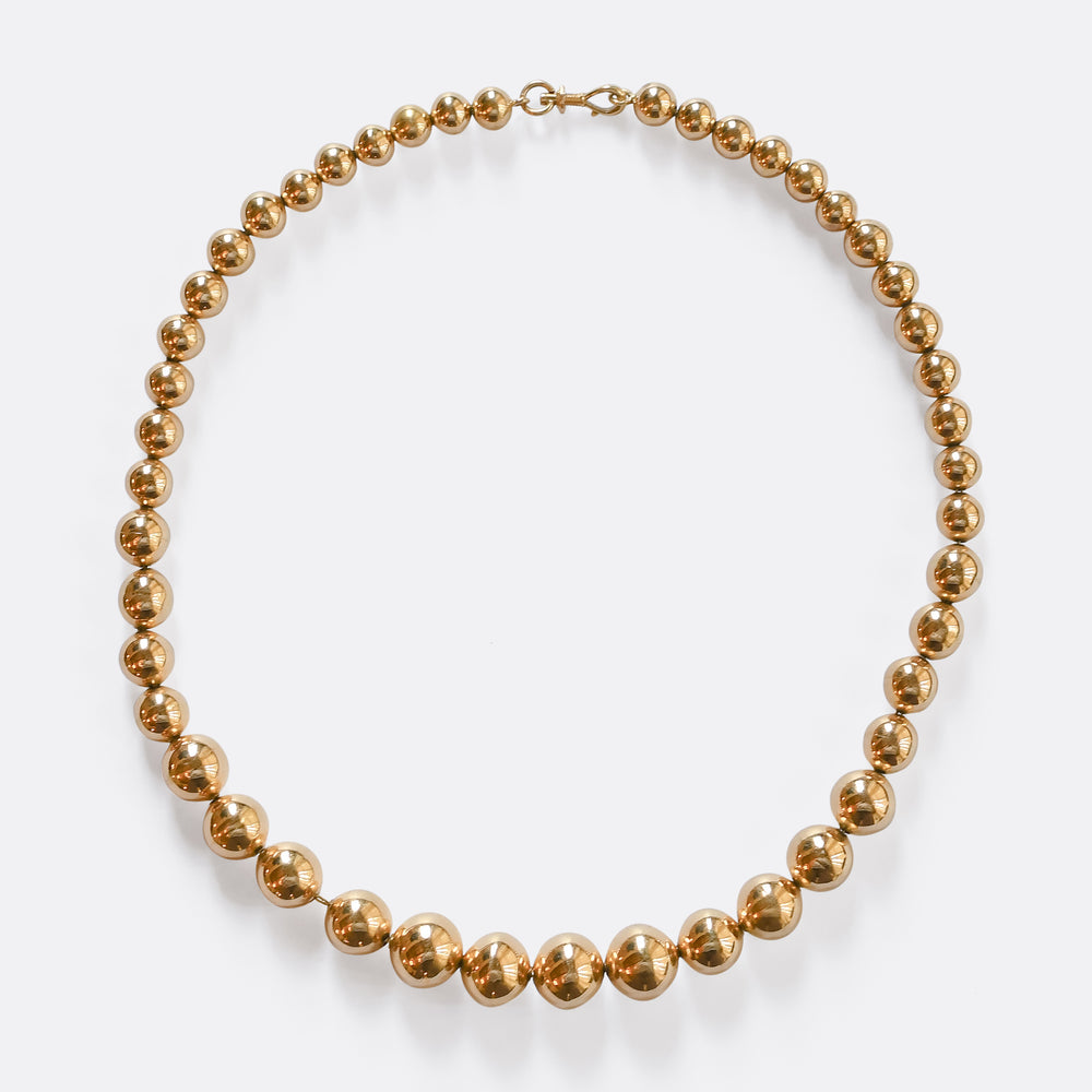Vintage 18k Gold Bead Necklace