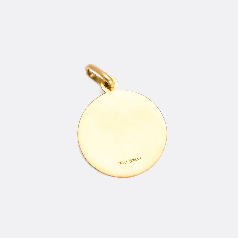 Vintage 18k Gold Gemini Zodiac Pendant