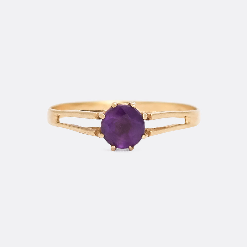 Vintage Amethyst Solitaire Ring