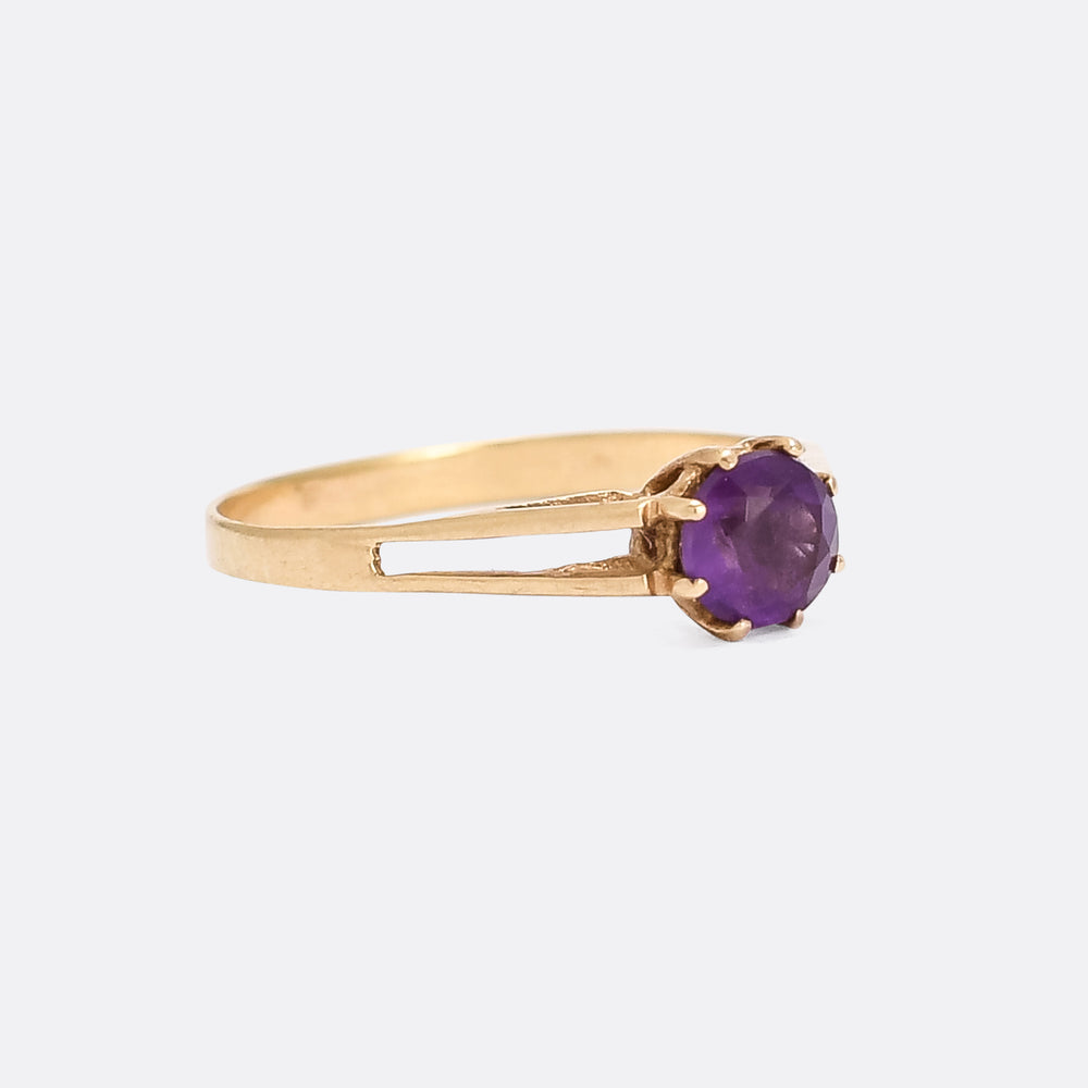 Vintage Amethyst Solitaire Ring