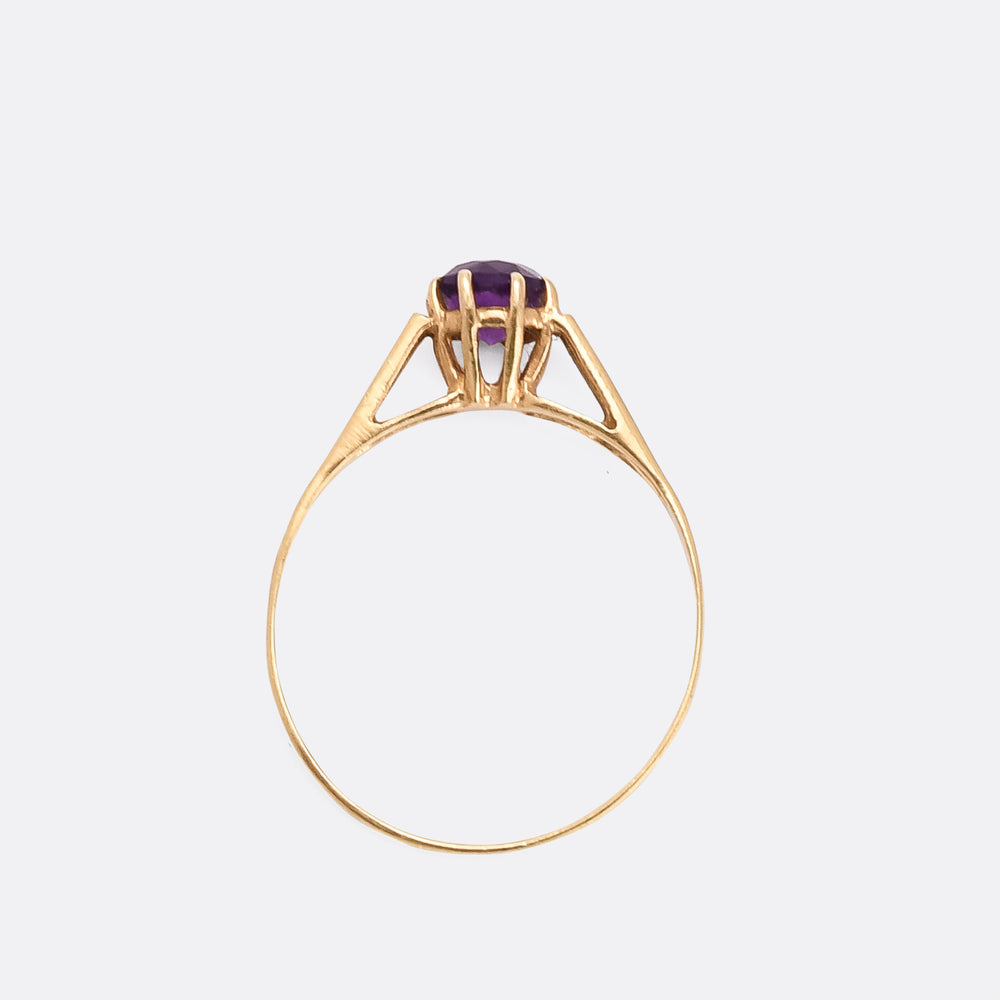 Vintage Amethyst Solitaire Ring