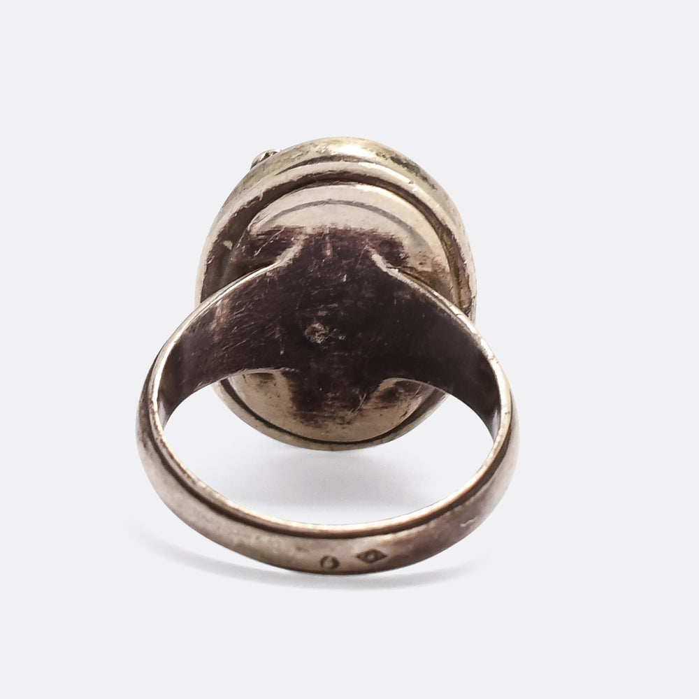 Vintage Antinous Silver Cameo Ring