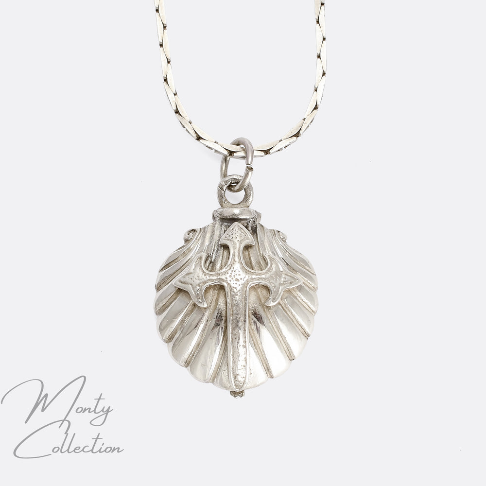 Vintage Atocha Silver Scallop Shell Locket