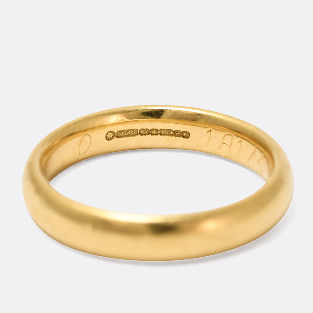 Vintage Charles Green & Son 18k Gold Wedding Band