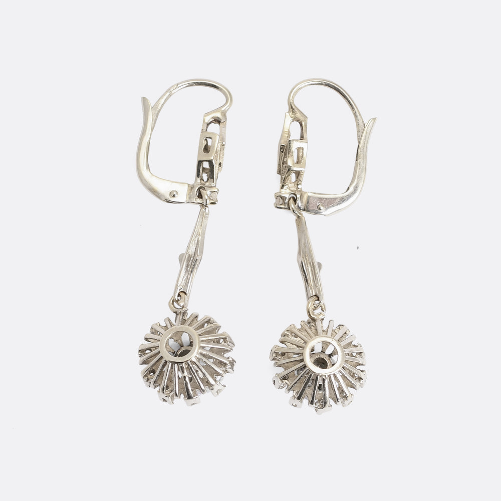 Vintage Diamond Starburst Earrings