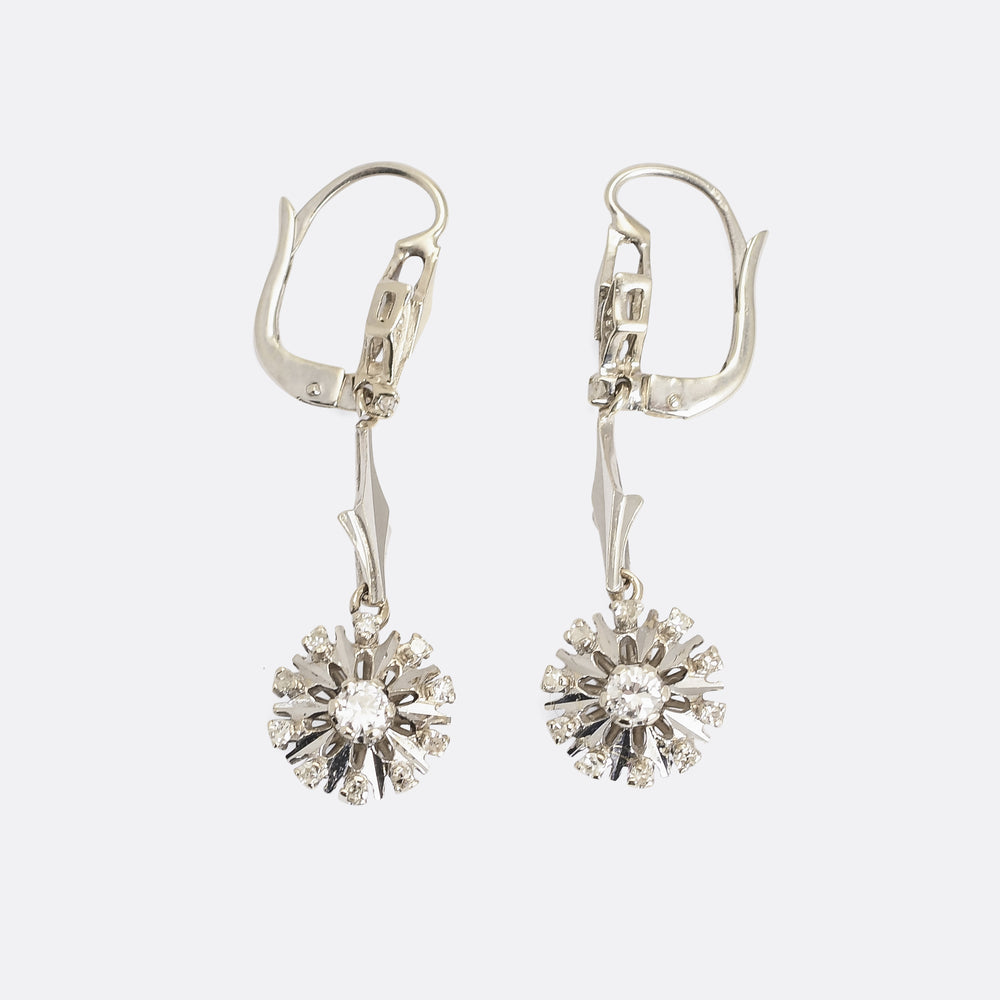 Vintage Diamond Starburst Earrings