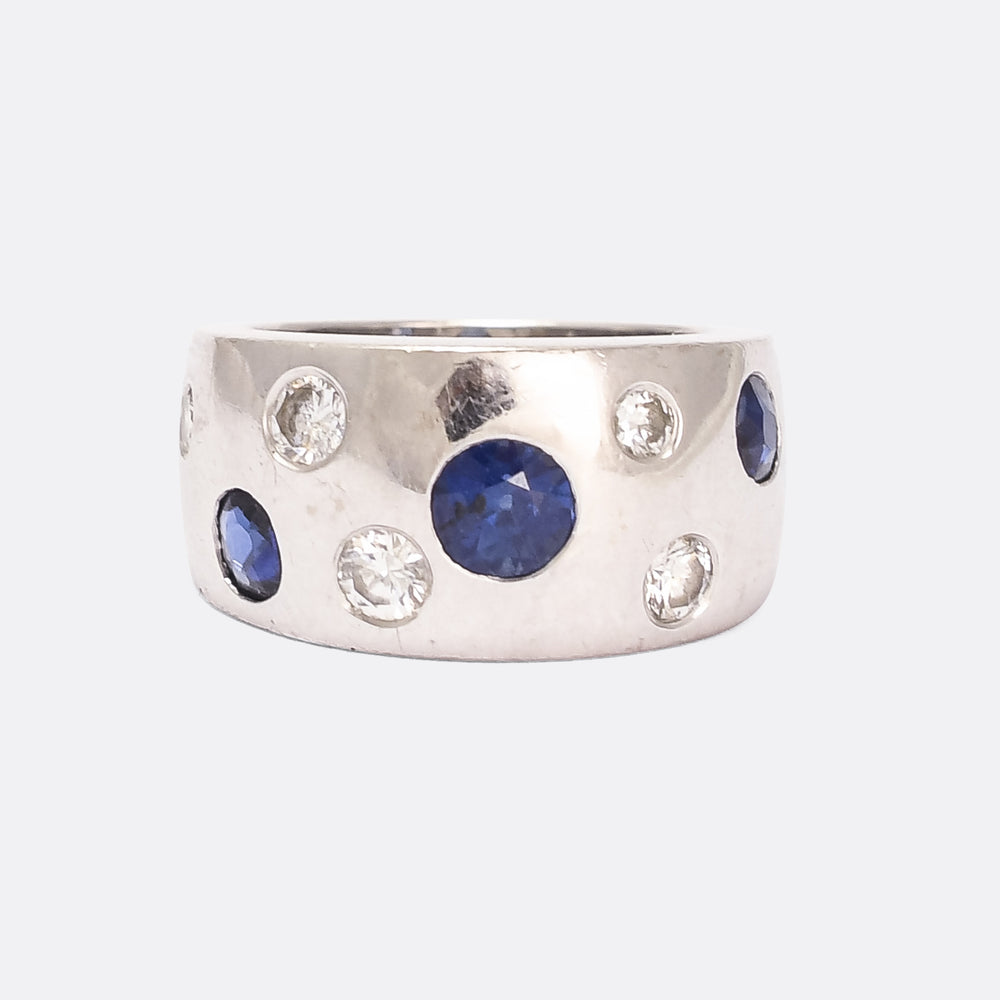 Vintage Diamond & Sapphire Studded Band