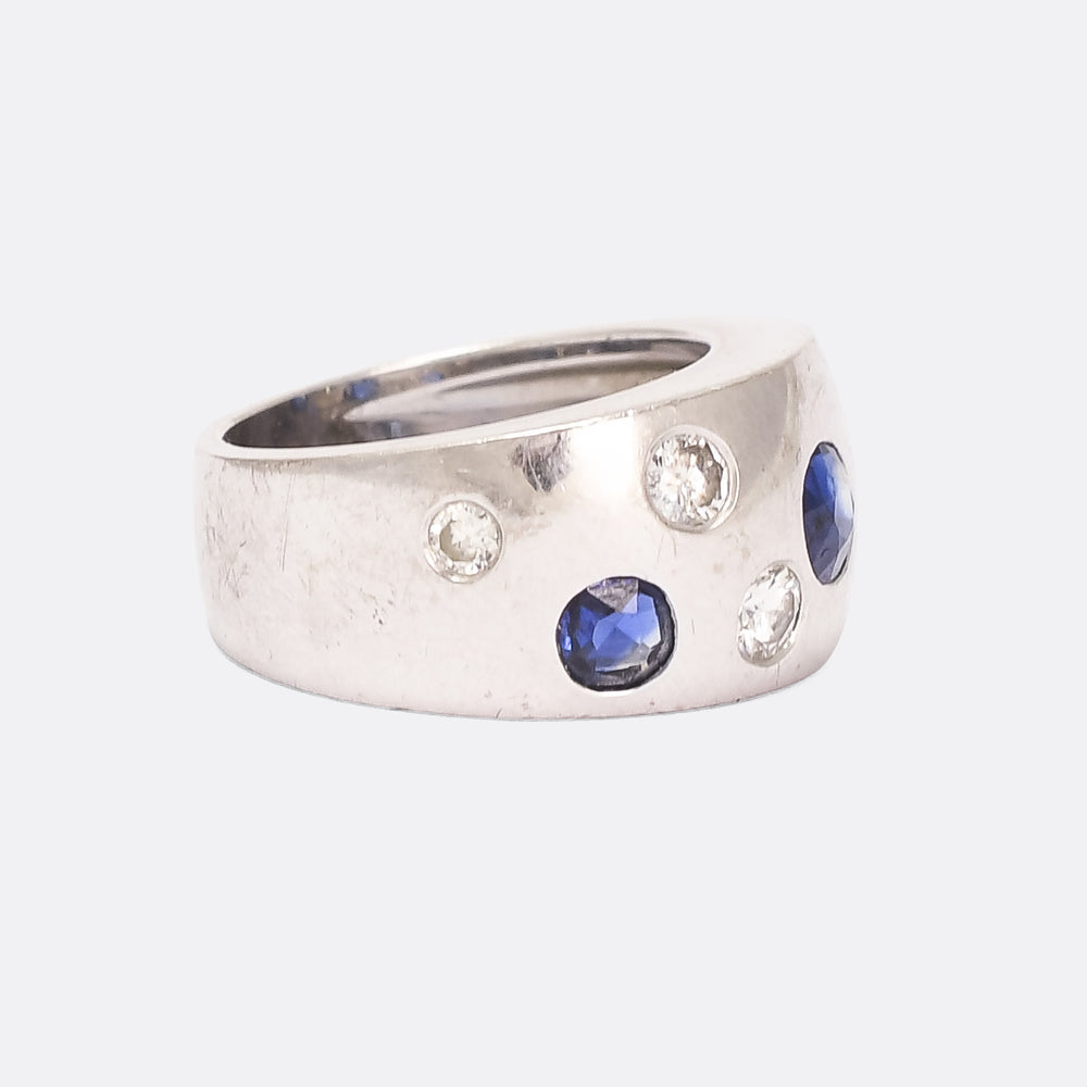 Vintage Diamond & Sapphire Studded Band