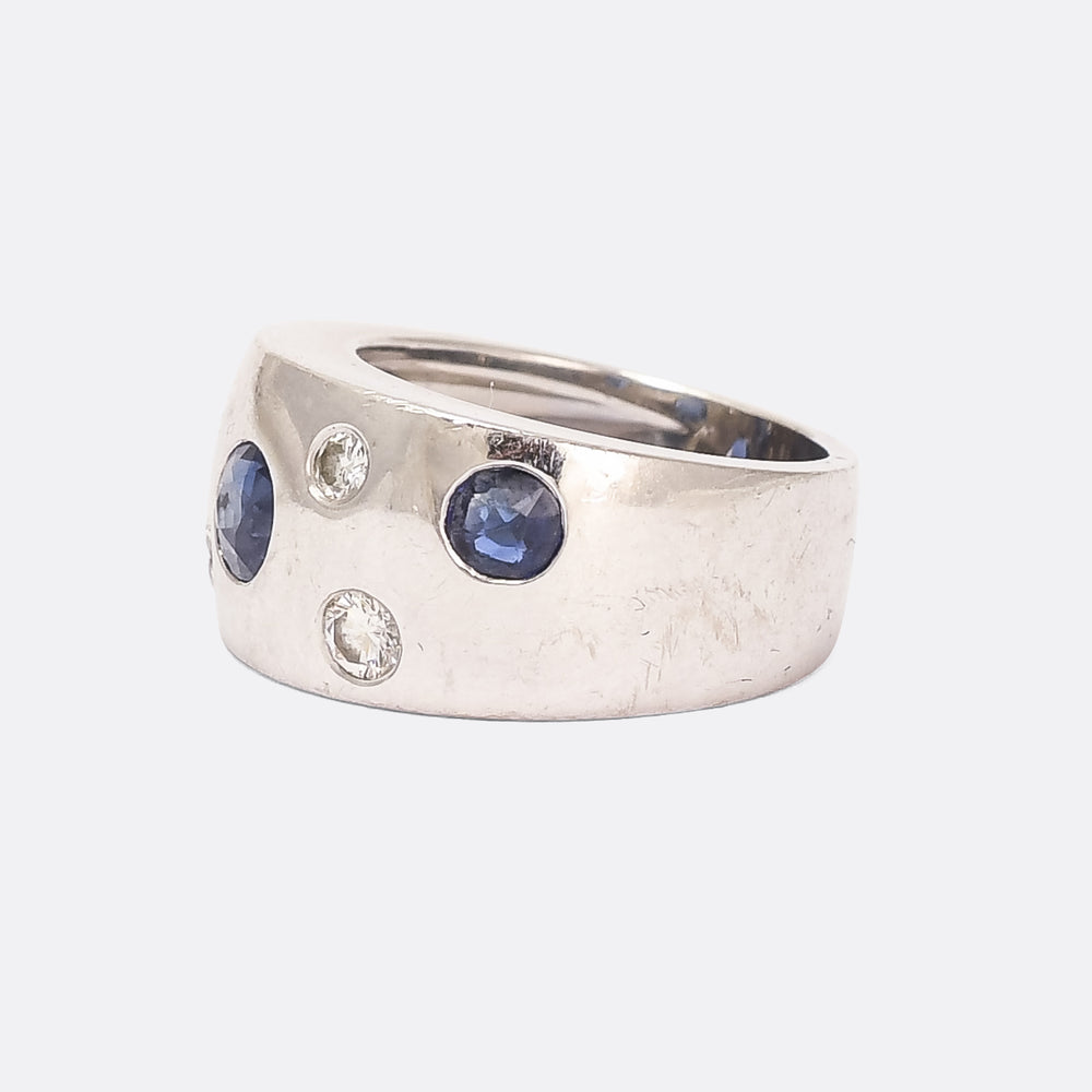 Vintage Diamond & Sapphire Studded Band