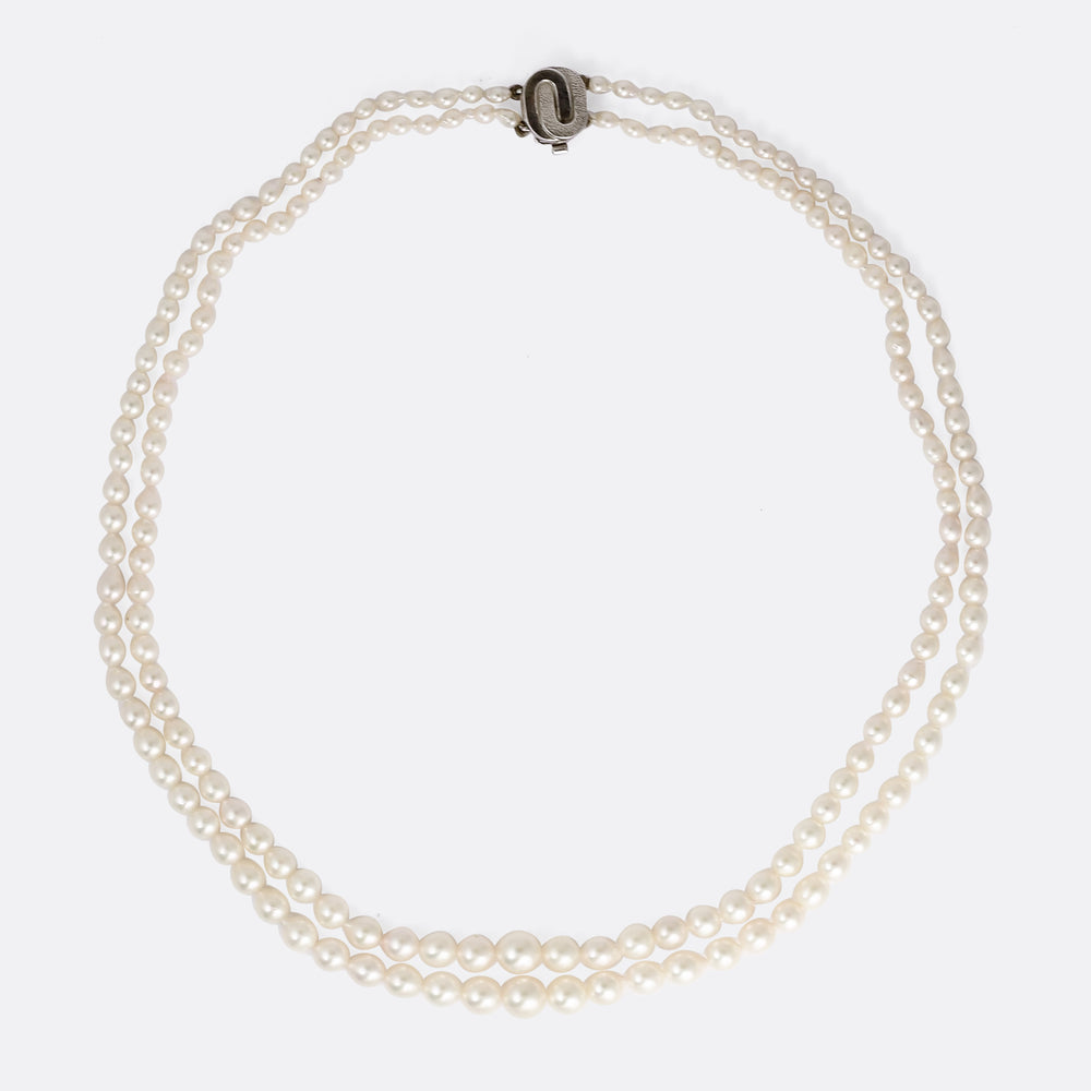 Vintage Double String Pearl Necklace