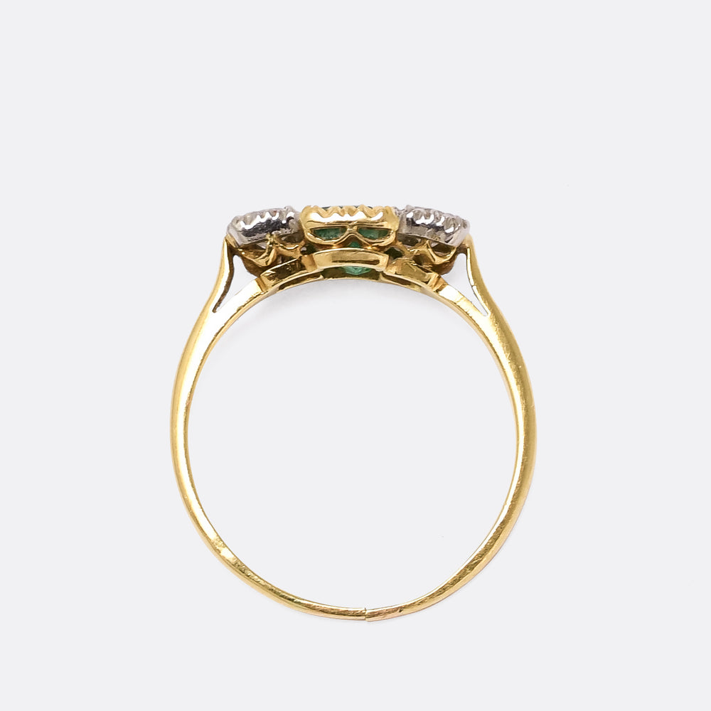 Vintage Emerald & Diamond Trilogy Ring